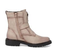 Jana Damen Stiefeletten ohne Absatz aus Kunstleder mit Schnalle Weite H Mehrweite, Grau (Stone), 40 EU