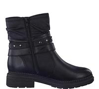 Jana Damen Stiefeletten ohne Absatz aus Kunstleder mit Schnalle Weite H Mehrweite, Schwarz (Black), 38 EU