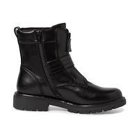 Jana Damen Stiefeletten ohne Absatz aus Lederimitat mit Schnalle Weite H Mehrweite, Schwarz (Black), 40 EU