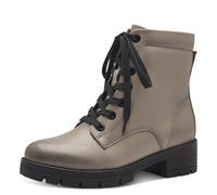 Jana Damen Stiefeletten zum Schnüren mit Reißverschluss Vegan, Braun (Taupe/Schwarz), 39 EU