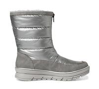 Jana Damen Winterstiefel ohne Absatz mit Reißverschluss Gefüttert Weite H Mehrweite, Silber (Silver Comb), 39 EU