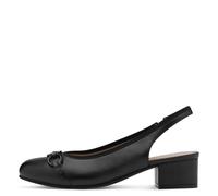 Jana Damen Slingpumps mit Blockabsatz Vegan, Schwarz (Black/Beige), 40 EU
