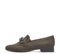 Jana Damen Loafer ohne Absatz Vegan Blockabsatz, Grün (Olive), 37 EU