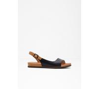 Jana Damen Sandalen flach mit verstellbarem Riemen Vegan, Schwarz (Black), 39 EU