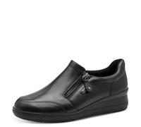 Jana Leder Damen Slipper Klassisch mit Reißverschluss, Schwarz (Black), 40 EU