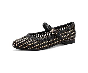 Jana Riemchenballerinas für Damen, schwarz, Größe 41 EU