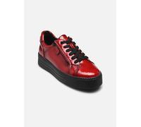 Jana Damen Plateau Sneaker mit Reißverschluss Vegan, Rot (Fire Patent), 37 EU