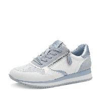 Jana Damen Sneaker flach mit Reißverschluss Vegan, Blau (Sky), 39 EU