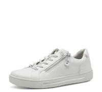 Jana Shoes Damen Sneaker flach mit Reißverschluss, vegan, Silber Größe 39