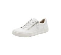 Jana Damen Sneaker flach mit Reißverschluss Vegan, Silber (White/Silver), 38 EU