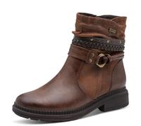Jana Shoes Damen Stiefeletten ohne Absatz wasserabweisend vegan Braun (Cognac) 40