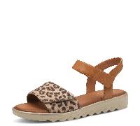 Jana Damen Sandalen flach Sommer Vegan, Mehrfarbig (Leopard), 41 EU