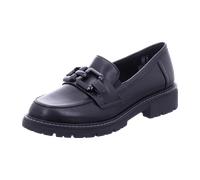 Jana Damen Loafer ohne Absatz Lack mit Kette Weite H Mehrweite, Schwarz (Black Nappa), 38 EU
