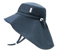 JANGANNSA Toddler Sun Hat Kids Beach Hat with Neck Flap Baby UV Protection Summer Hat Toddler Hat UPF 50+ Wide Brim Sut Hat Boys Girls（6-24M）