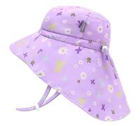 JANGANNSA Toddler Sun Hat Kids Beach Hat with Neck Flap Baby UV Protection Summer Hat Toddler Hat UPF 50+ Wide Brim Sut Hat Boys Girls（6-24M）