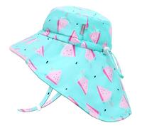 JANGANNSA Toddler Sun Hat Kids Beach Hat with Neck Flap Baby UV Protection Summer Hat Toddler Hat UPF 50+ Wide Brim Sut Hat Boys Girls（5-12T）