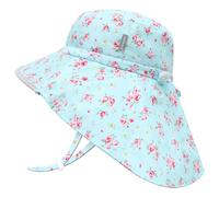 JANGANNSA Toddler Sun Hat Kids Beach Hat with Neck Flap Baby UV Protection Summer Hat Toddler Hat UPF 50+ Wide Brim Sut Hat Boys Girls（2-5T）