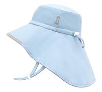 JANGANNSA Toddler Sun Hat Kids Beach Hat with Neck Flap Baby UV Protection Summer Hat Toddler Hat UPF 50+ Wide Brim Sut Hat Boys Girls（5-12T）
