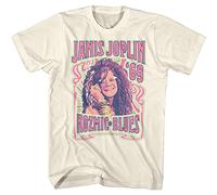 Janis Joplin Musician Kozmic Blues '69 T-Shirt für Erwachsene, kurzärmelig, Grafik-T-Shirt, Cremeweiß, Mittel