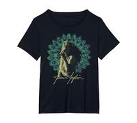 Janis Joplin Pfau Foto T-Shirt, Damen Große Größen, Schwarz, 3X