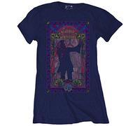 Rock Off Trade T-Shirt Janis Joplin Paisley & Blumen Rahmen Damen Größe L Blau