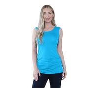 janisramone® Ärmelloses Stretch-Oberteil für Damen, Rundhalsausschnitt, einfarbig, vielseitiges Sommer-Top für Damen, trendiges Damen-Top, türkis, 42/44/Große Größen