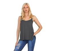 Janisramone Frauen Damen Neu Plain Ärmellos Schwingen Riemchen Leibchen cami Weste Plus Größe Flared Mini top