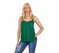 Janisramone Frauen Damen Neu Plain Ärmellos Schwingen Riemchen Leibchen cami Weste Plus Größe Flared Mini top