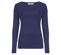 Janisramone Frauen Damen Runden Hals Lange Ärmel T-Shirt Dehnbar Plain Fitted Basic Jersey Beiläufig Tee Oben