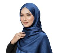 janisramone Luxuriöser Seiden-Hidschab für Damen, weicher Satin, knisternd, leicht, atmungsaktiv, Schal, elegant, bescheidenes, muslimisches Kopftuch