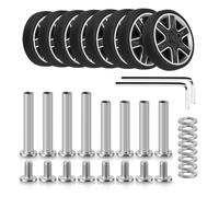 Janmobrian Kofferrollen Ersatzrollen, Koffer Rollen Ersatz 8 Stück Schwarze Gepäckrad-Ersatzteile mit Schraube Reisegepäckräder Ersatzkofferteile 55-mm-Achsen Lenkrollenreparatur