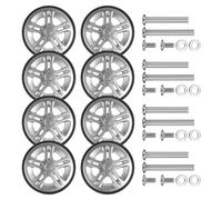 Janmobrian Kofferrollen Ersatzrollen, Koffer Rollen Ersatz 8 Stück Silberne Gepäckrad-Ersatzteile mit Schraube Reisegepäckräder Ersatzkofferteile 50-mm-Achsen Lenkrollenreparatur
