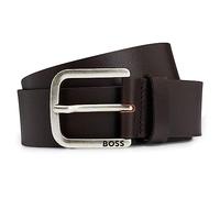 Hugo Boss Gürtel Janni Sz40 Leder Herren dunkelbraun Gr. 85 geprägte Schließe
