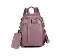 JANSBEN Leder Rucksack Damen Klein, Elegant Cityrucksack Modern Anti-Diebstahl Tagesrucksack Backpack Women Wasserdicht Mini Damenrucksack 2 in 1 für Lässig Schule Reise Arbeit Lila