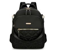 JANSBEN Rucksack Damen Klein, Cityrucksack Anti-Diebstahl Schultasche Nylon Schultertaschen Daypacks Damen Rucksackhandtaschen für Lässig Schule Reise Arbeit,Schwarz