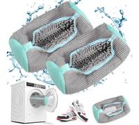 JAONLD 2pcs Schuhwaschbeutel Graublau Waschmaschine Schuhwaschbeutel Wiederverwendbar 360-Grad-Reinigung Unsichtbarer Auto-Lock-Reißverschluss,für Turnschuhe,Tennisschuhe