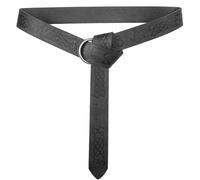 JAOYU Mittelalterlicher Wikingergürtel für Herren, Renaissance-Rittergürtel, geprägtes PU-Leder, O-Ring-Gürtel, Wikinger-Kostüm, LARP-Zubehör, Wjpd018-black, L