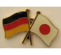 Japan / Deutschland Freundschafts Pin Anstecker Flagge Fahne Nationalflagge Doppelpin Flaggenpin Badge Button Flaggen Clip Anstecknadel
