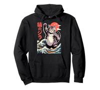 Japanese Cat Art Monster Wave Funny Cat for Men Women Kids Pullover Hoodie