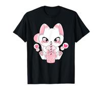 Japanische Anime Kawaii Bubble Tea Katze Boba Tea Neko T-Shirt