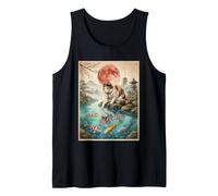 Japanische Calico Katze Koi Fisch Teich Kirschblüte Red Moon Tank Top