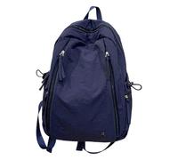 Japanische Casual Schultasche für College-Studentinnen Einfarbiger Leichter Rucksack Junior High High School Schüler Laptop Tragbar (Dark Blue, One Size)