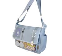Japanische College Styles Nylon Crossbody Tasche entworfen für Anime Fans und Studenten Praktische und geräumige Umhängetaschen Praktische Nylon Stofftasche, a, One Size