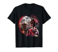 Japanische Geisha Traditionelle Kunst Pagode Geisha Mädchen Kimono T-Shirt