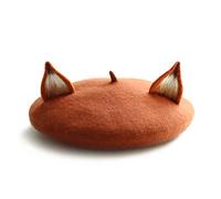 Japanische Lolita-Vintage-Froschmütze für Damen, Maler, echtes grünes Geschenk (Fuchs), fuchs, 6 1/8