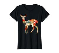 Japanische Origami Nara Hirsch T für Japan Fans Nara Hirsch Preisgünstiges Grafik-T-Shirt, Damen, Schwarz, XL