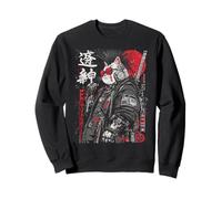 Japanische Streetwear Gothic Katze Samurai Cyberpunk Y2K Anime Sweatshirt