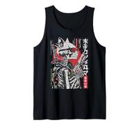 Japanische Streetwear Skelett Katze Samurai Cyberpunk Y2K Anime Tank Top