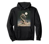 Japanischer Drache Sakura Blüte Vollmond Fantasy Art Travel Pullover Hoodie