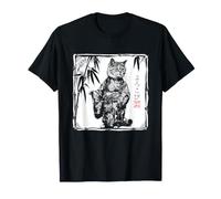 Japanischer Kimono Katze Kunst Elegant Katze Sakura Yorokobi T-Shirt